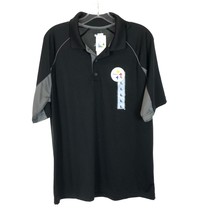 NWT Men Size Large NFL Apparel Black Pittsburgh Steelers Three-Button Po... - $17.63