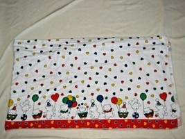 Carters Primary Color Teddy Bear Circus Clown Balloon Heart Flannel Valance - $24.74