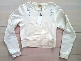 $145 ALL THINGS FABULOUS Cropped Pullover ULTRASOFT Sweatshirt Off White... - $138.57