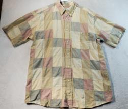 Orvis Shirt Men Medium Multi Check Cotton Short Sleeve Pocket Collar Button Down - £17.34 GBP