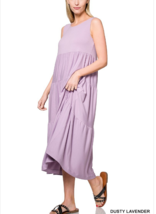 Zenana Size Large Soft Stretch Jersey Sleeveless Long Midi  Dress Lavend... - £14.15 GBP