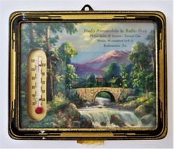 antique FRED AUTOMOBILE &amp; RADIO SHOP robensonia pa THERMOMETER art deco ... - £54.39 GBP
