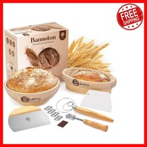Banneton Bread Basket Set: Round &amp; Oval Rattan for Sourdough Mastery - $1,174.57 MXN