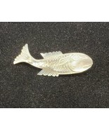 Mother of Pearl Carved Fish Brooch Lapel Pin Great Detail - £12.57 GBP