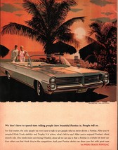 Print Ad 1963 Pontiac Bonneville Wide-Track Trophy V8 Couple Palm Trees ... - $24.11