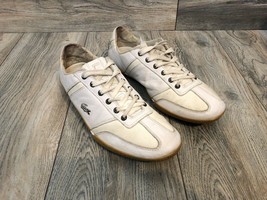 Lacoste White Leather Sneakers With Gum Sole Size 9.5 - £31.65 GBP