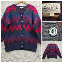 Vtg Susan Bristol Sweater Womens Small Cardigan Colorful Rainbow Mohair ... - £63.58 GBP