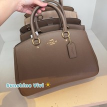 NWT Coach Savannah Leather Carryall Satchel Bag CAL56 Gold/Dark Stone - £232.45 GBP