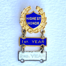 Vintage Elgin Cook County Illinois Gold Tone Highest Honor Academic Lape... - £19.89 GBP