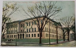 Toledo Ohio High School Building 1909 to Ann Arbor Michigan Postcard H18 - £4.71 GBP