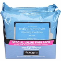 Makeup Remover Wipes Cleansing Towelettes Face Cleaning Cleaner Skincare 50-Pack - £23.59 GBP