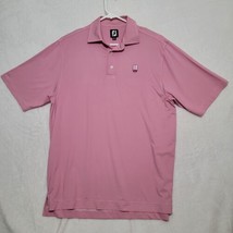 Footjoy Men&#39;s Golf Shirt Size L Large Pink Short Sleeve Casual Polo - £19.13 GBP