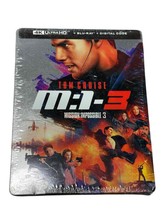 NEW Mission Impossible 3 M;1-3 Steelbook 4K Ultra HD, Blu Ray &amp; Digital Code - $19.79