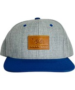 California Republic - Gray &amp; Blue w/ Leather Patch - Snapback Hat Cap  - $9.41