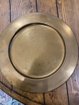 Antique Brass Plate With Etched Pineapple - £17.76 GBP