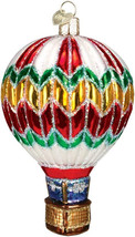 Old World Christmas Hot Air Balloon Red, Green &amp; Gold Glass Xmas Ornament 36056 - £18.28 GBP