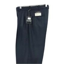 Pronti Collection by Phita Men&#39;s Blue Navy Dress Pant Pleated Cuffed Hem Size 32 - £31.78 GBP