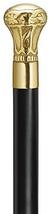 Walking Cane Brass Knob with Floral Design Walking Stick (Black) - £43.73 GBP