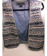 Women’s  New Identity Vest Size Large 100% Cotton Ruffled Denim - $762.20 MXN