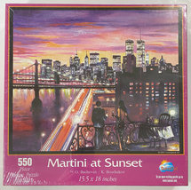 Martini At Sunset 550 Piece 15.5&quot; x 18&quot; SunsOut Puzzle - BRAND NEW / SEALED - £22.42 GBP