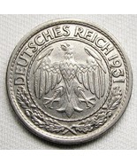 1931-F Germany 50 Reichspfennic VCH AU Coin AD871 - £22.70 GBP