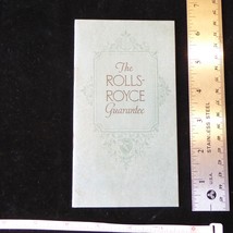 1925 Rolls Royce Guarantee Brochure Ephemera 1968 Reprint Rolls Royce Ow... - $14.80
