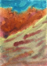 Original Abstract Watercolor Painting &quot;Sand Dune&quot; ACEO by 6 Year Old Artist Mila - £6.40 GBP