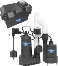 Black Superior Pump 92911 1/2 Hp Cast Iron Primary Sump Pump And Backup ... - £468.02 GBP