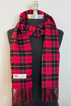 New 100% Cashmere Scarf Wrap Plaid Red /Black /yellow Made In England Soft - £7.58 GBP