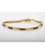 5Ct Oval Cut Ruby 14k Yellow Gold Over Box Link Tennis Women&#39;s Clasp Bra... - $163.80