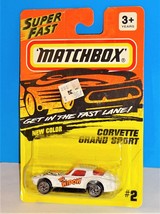 Matchbox 1995 Release #2 Corvette Grand Sport White w/ Orange Widow - £3.11 GBP