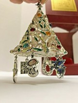 Lenox Silver Metal Enameled With Presents Christmas Tree Ornament - $19.80