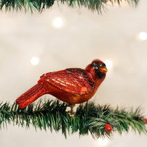 Old World Christmas Resting Cardinal Glass Bird Christmas Ornament 18041 - £13.27 GBP