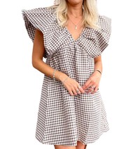 Day + Moon houndstooth dress in Brown/Ivory - £32.90 GBP