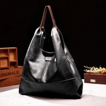 Retro 2022 New Casual Tote Women Bag Large Capacity Soft High Quality Pu Leather - £62.44 GBP