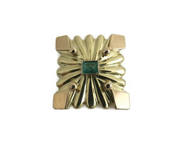 Authenticity Guarantee 
Antique Art Deco Green Emerald Brooch Pin in 18K... - £934.80 GBP