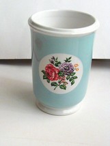 Martha Stewart Everyday Tumbler/Cup  Floral on Blue and White - £6.56 GBP