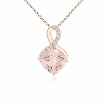 ANGARA Claw-Set Morganite Infinity Pendants in 14k Solid Gold (Grade-AAA Size-6) - £450.07 GBP