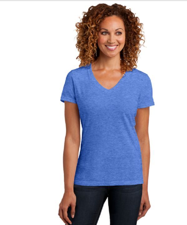 New DistRict Made  S/S Tri Blend V Neck Tee Top 4X  Heth Royal MSRP $20.00 - $4.46