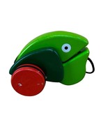 RARE Ikea Klappar Groda Frog on Wheels Pull Along Wooden Toy Wood - £11.67 GBP