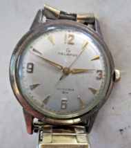 Vintage Helbros Invincible Men&#39;s 17 Jewel P61 Germany 10K Gold Plate Wristwatch - $65.29