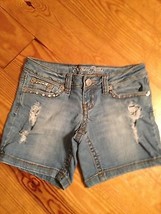 Request Women&#39;s Shorts Denim Distressed Destroyed Shorts Size 25 Cute! - £11.23 GBP