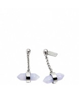 Coach Authentic Silver And Pale Blue Amulet Drop Earrings NWT - $49.53