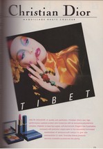 1987 Christian Dior Tibet Makeup Cosmetics Tyen Vintage Print Ad 1980s  - $5.88
