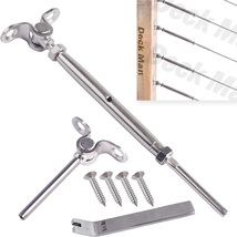 Deck Man T316-Stainless Steel Adjustable Angle 1/8&quot; Cable Railing Kit/Hardware f - £43.06 GBP