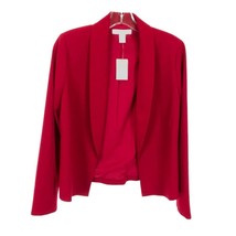 NWT Womens Size 4 Chico&#39;s Red Crepe Essential Shawl Collar Open Front Ja... - £21.58 GBP