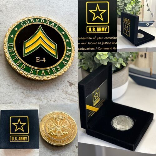 Primary image for UNITED STATES ARMY -  Rank CORPORAL E-4 Challenge Coin With Special Army  Case