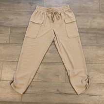NYCC Pull On Pants ~ Sz S ~ Beige ~ Mid Rise ~ 27.5&quot; Inseam ~ Elastic Waist - £19.11 GBP