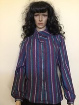 VTG LADIES PROVINCETOWN STRIPED BUTTON DOWN LONG  SLEEVES SHIRT SIZE 12/... - $9.90