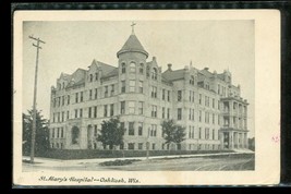 Vintage Paper Postcard St Mary&#39;s Hospital Oshkosh Wisconsin 1907 Missent Cancel - £8.66 GBP